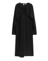 Arket Seidenkleid mit Schleife Schwarz