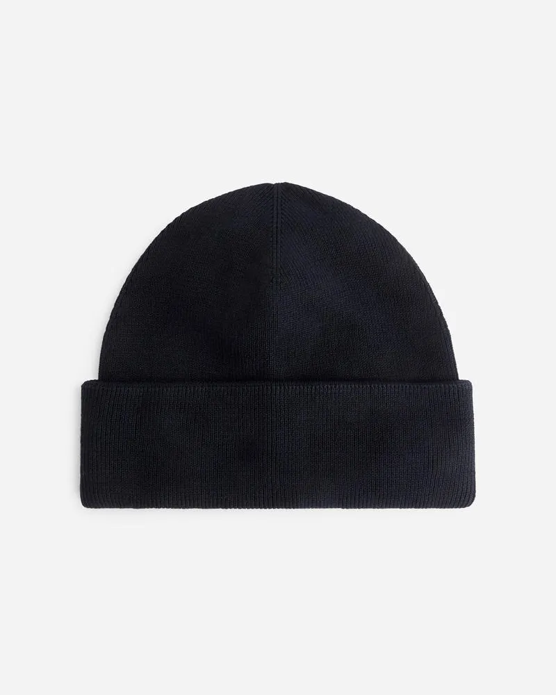 Arket Gerippte Beanie - Blau Dunkelblau