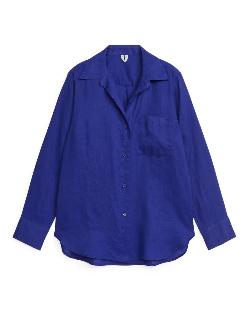 Arket Leinenhemd - Blau Knallblau