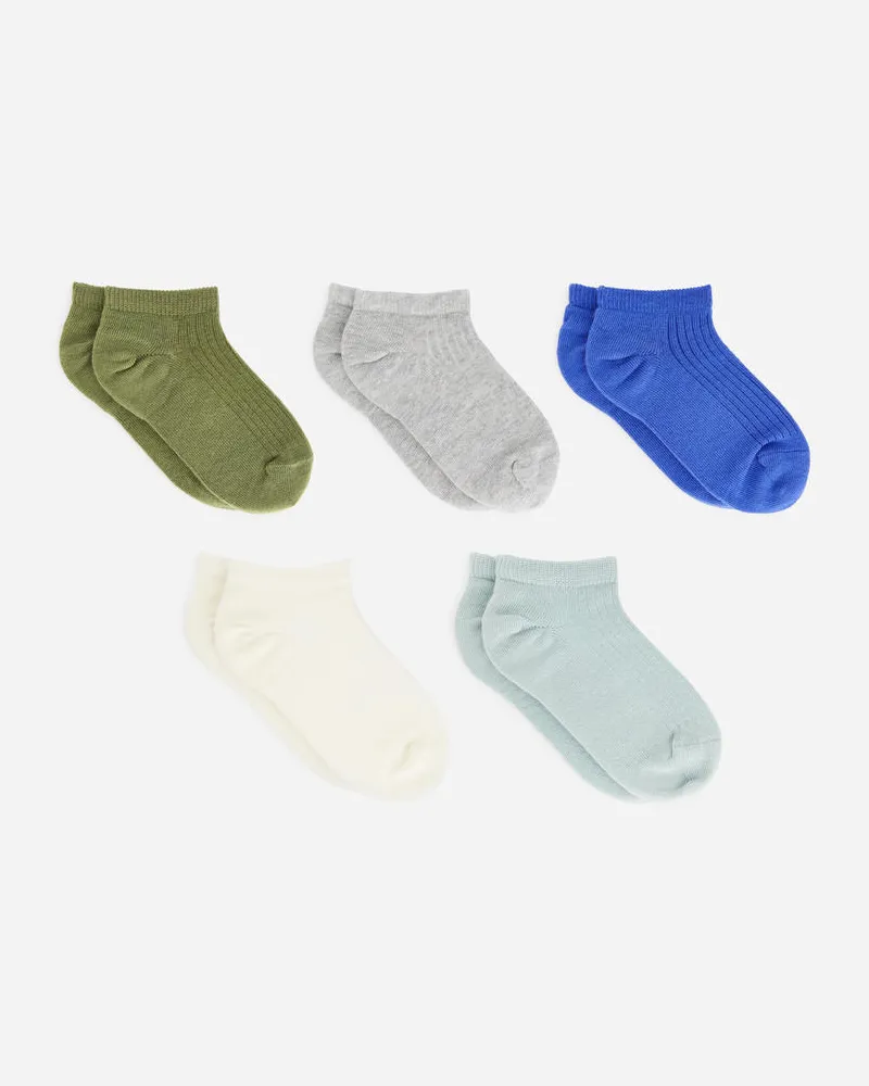 Arket Sneakersocken, 5Er-Pack - Grün|Grau|Mehrfarbig|Blau|Türkis Mehrfarbig