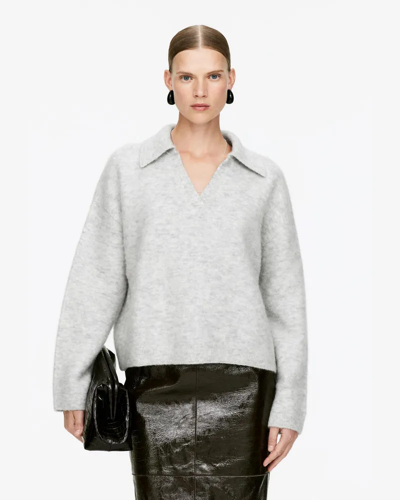 Arket Pullover Aus Alpakawolle Und Wolle -Grau Grau