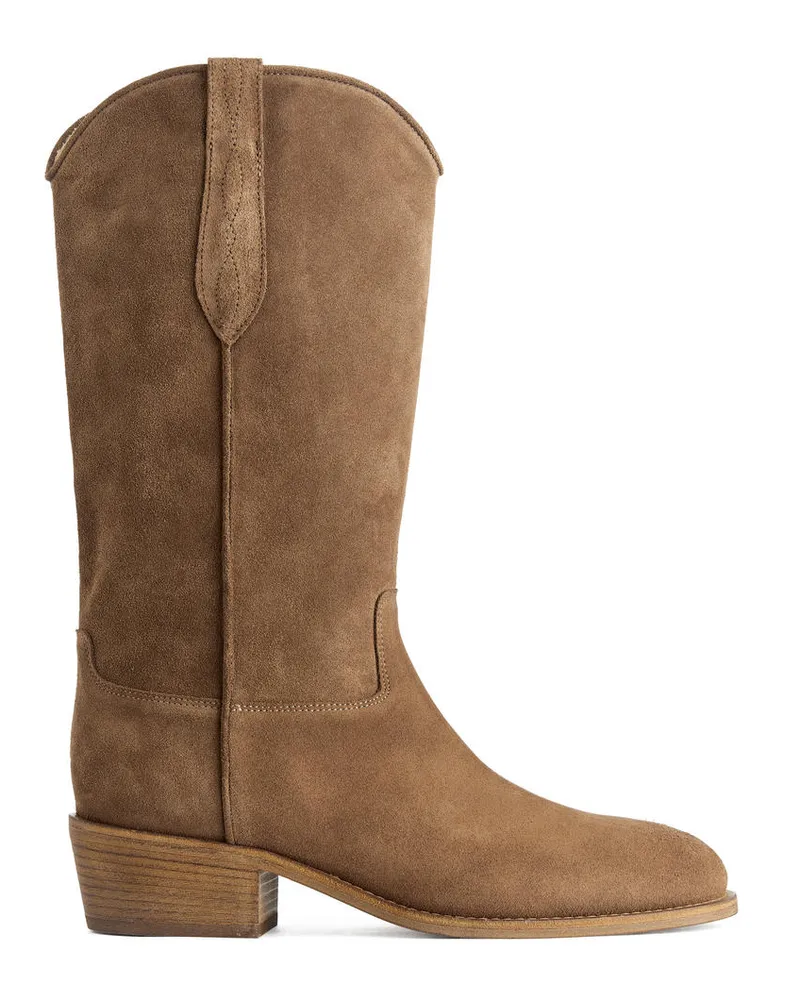 Arket Stiefel Aus Veloursleder - Braun Braun