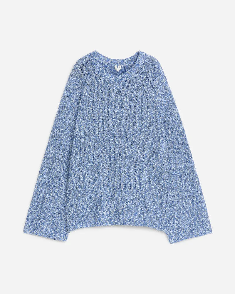 Arket Strickpullover Mit Lochmuster -Blau Blau