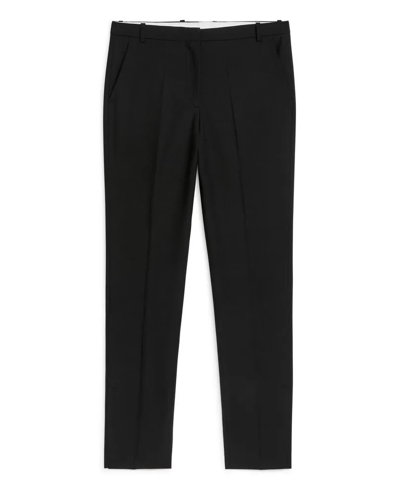 Arket Stretchhose Mit Voller Beinlänge - Schwarz Schwarz