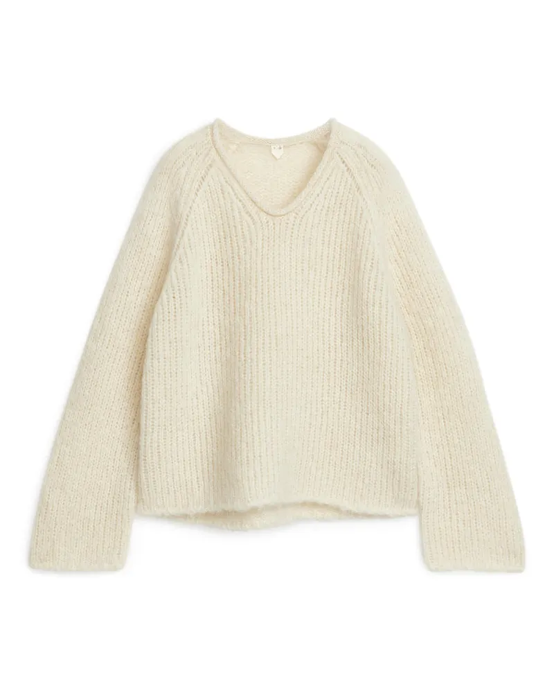 Arket Strickpullover Aus Wolle Und Mohair - Weiß Cremeweiß