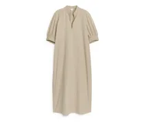 Maxikleid Mit Puffärmeln -Beige