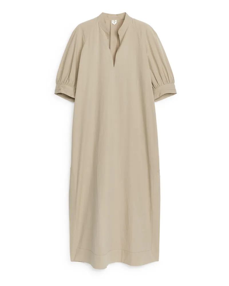 Arket Maxikleid Mit Puffärmeln -Beige Beige