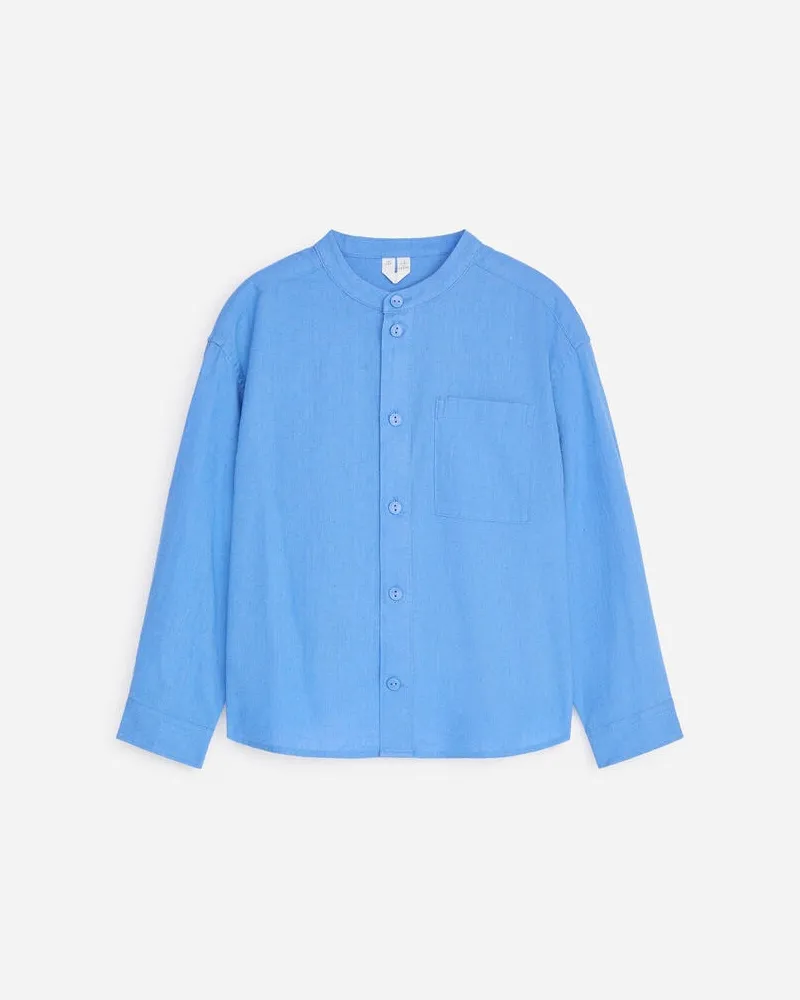 Arket Hemd Aus Leinenmischung -Blau Blau