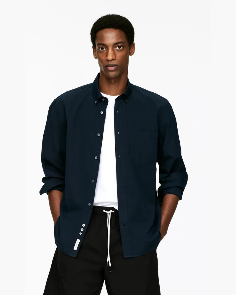 Arket Button-down-Hemd Aus Popeline -Blau Blau
