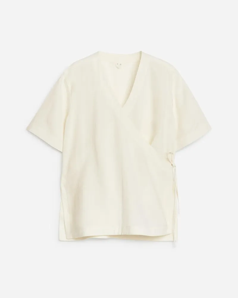 Arket Wickelbluse Aus Lyocell Und Leinen -Beige Beige