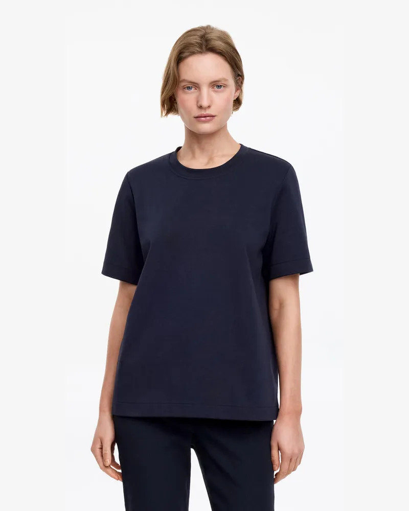 Arket Formbeständiges Signature-T-Shirt -Blau Blau