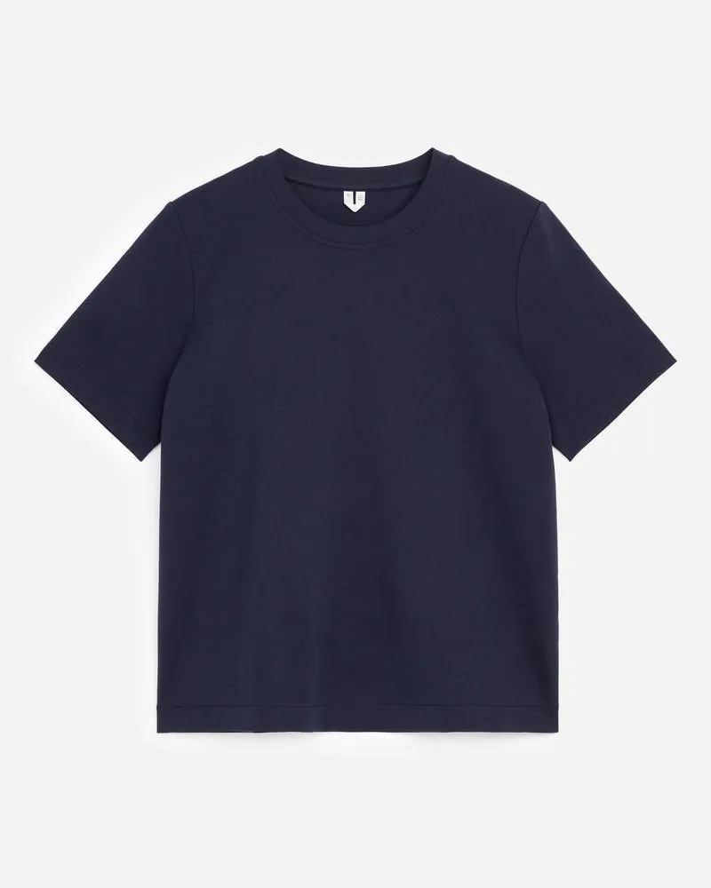 Arket Formbeständiges Signature-T-Shirt -Blau Blau