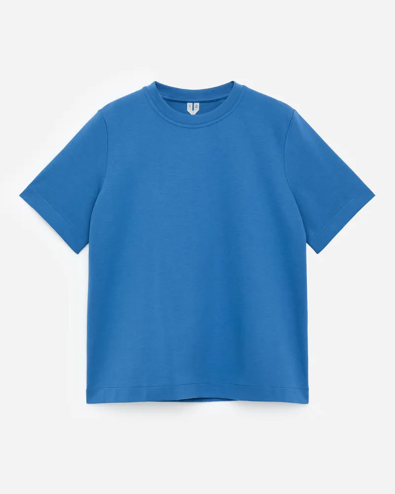 Arket Formbeständiges Signature-T-Shirt -Blau Blau