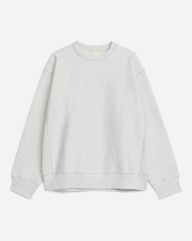 Arket Lockeres Sweatshirt In Schwerer Qualität - Grau Graumeliert