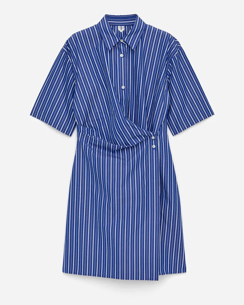 Arket Wickel-Hemdblusenkleid -Blau Blau