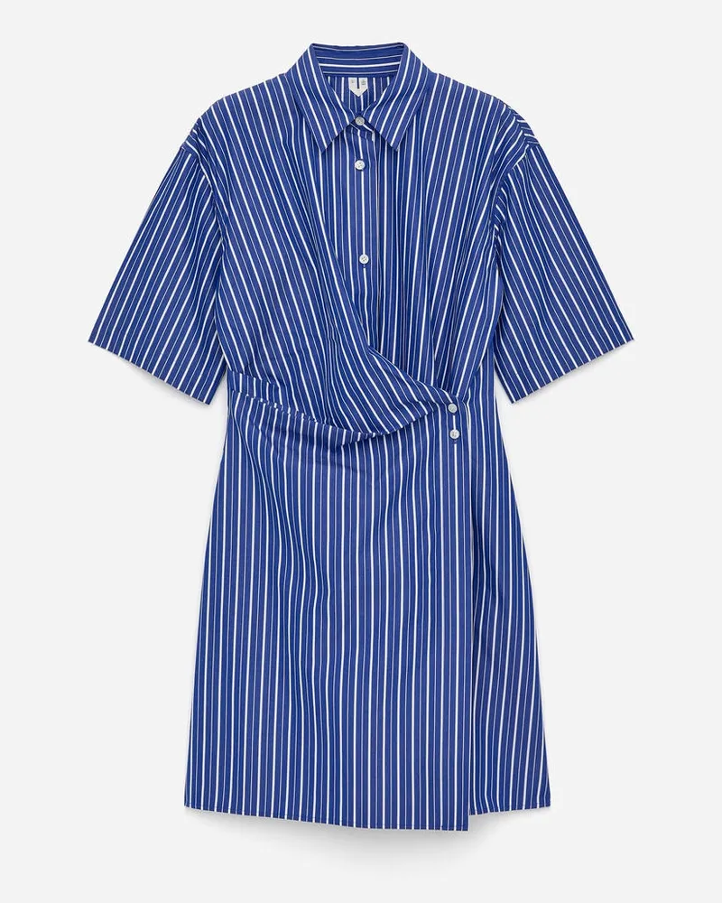 Arket Wickel-Hemdblusenkleid -Blau Blau