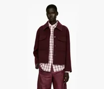 Doubleface-Overshirt Aus Wolle -Rot