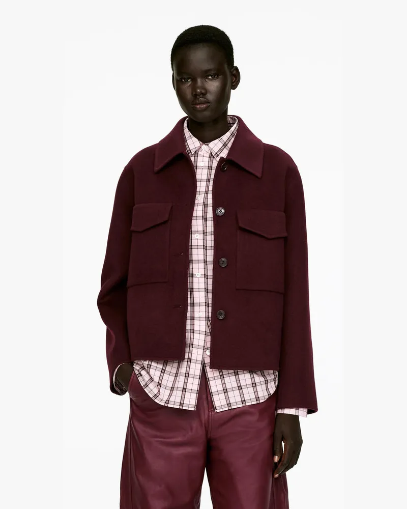 Arket Doubleface-Overshirt Aus Wolle -Rot Rot