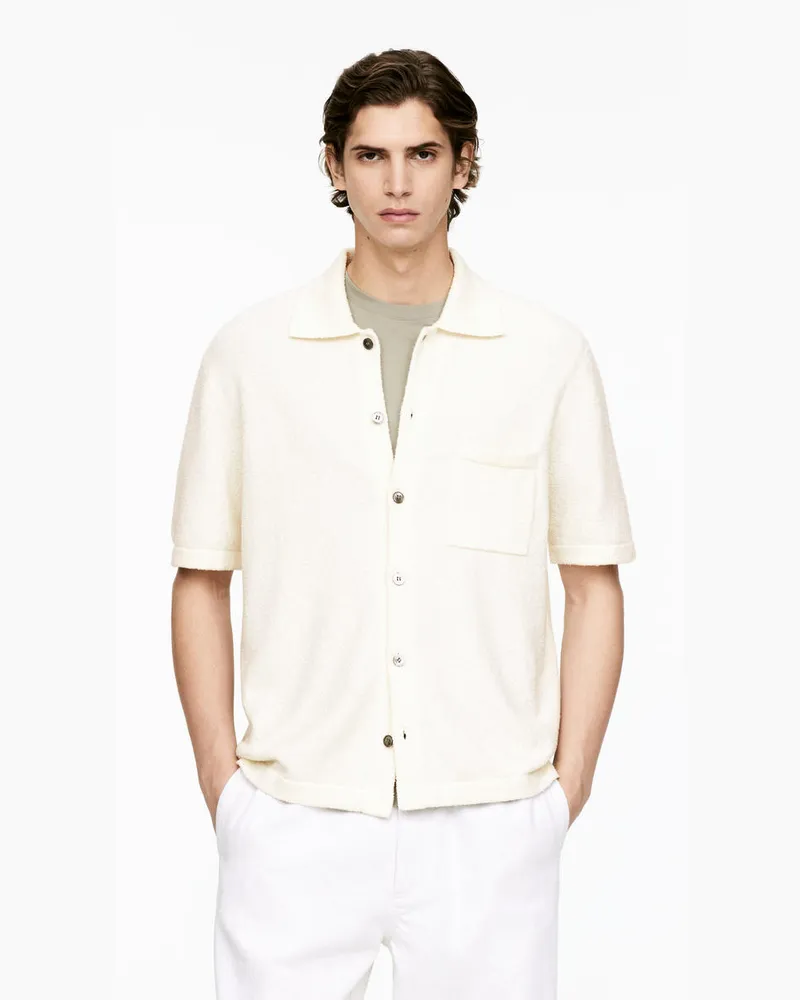 Arket Feinstrick-Poloshirt -Weiß Weiß