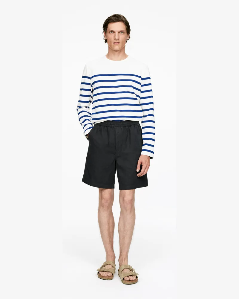 Arket Baumwoll-Leinen-Shorts Mit Schnürung -Blau Blau