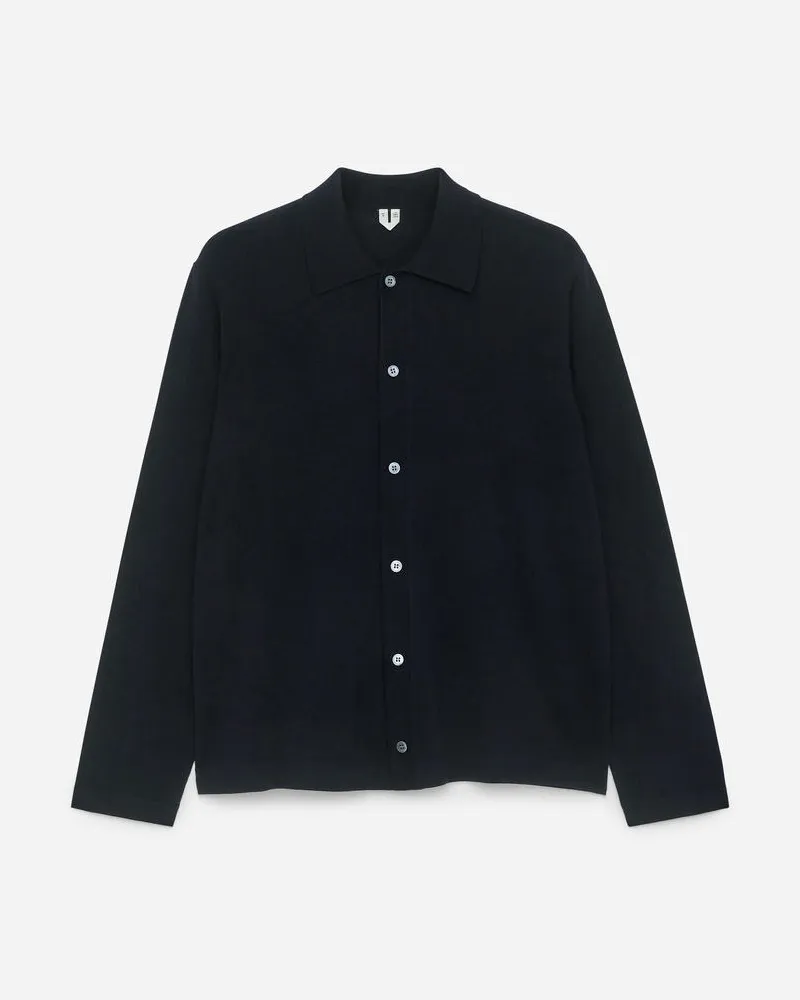 Arket Strickjacke Aus Wolle Mit Kragen -Blau Blau