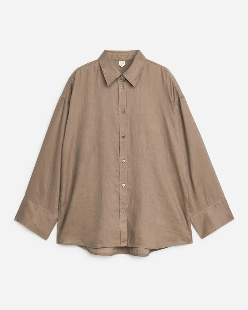 Arket Lockeres Leinenhemd -Beige Beige