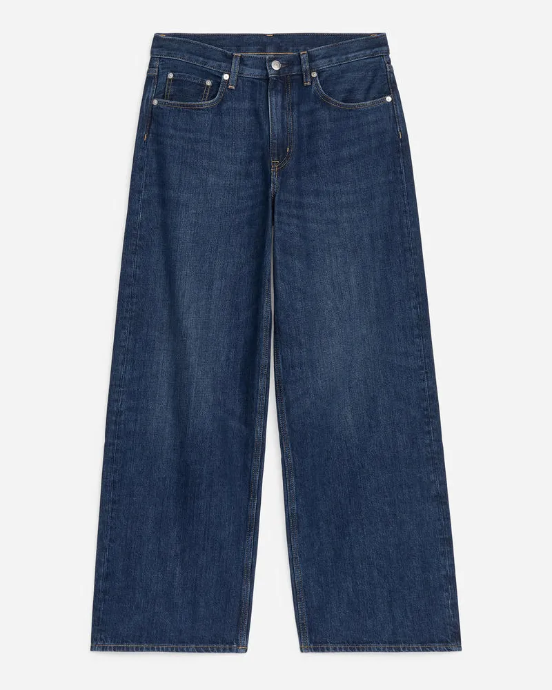 Arket Cloud Loose Jeans Mit Weitem Bein - Blau Mittelblau
