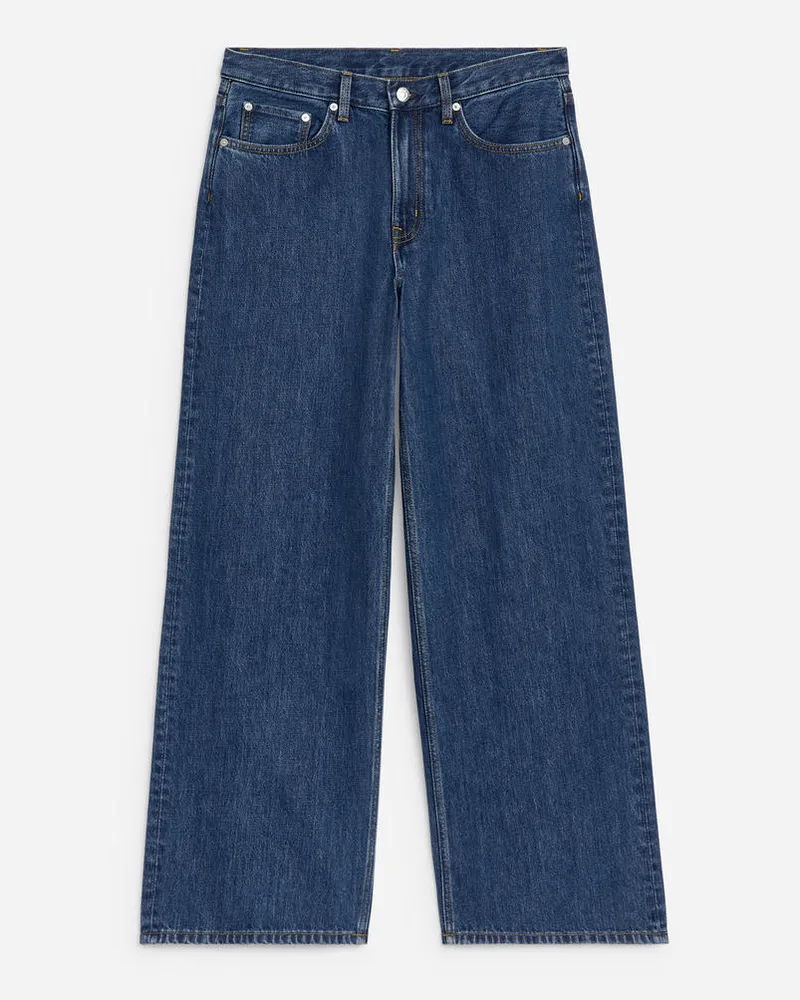 Arket Cloud Loose Jeans Mit Weitem Bein - Blau Mittelblau