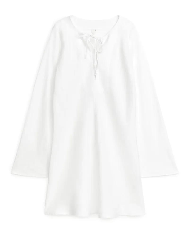 Arket Minikleid Aus Leinen - Weiß Weiß