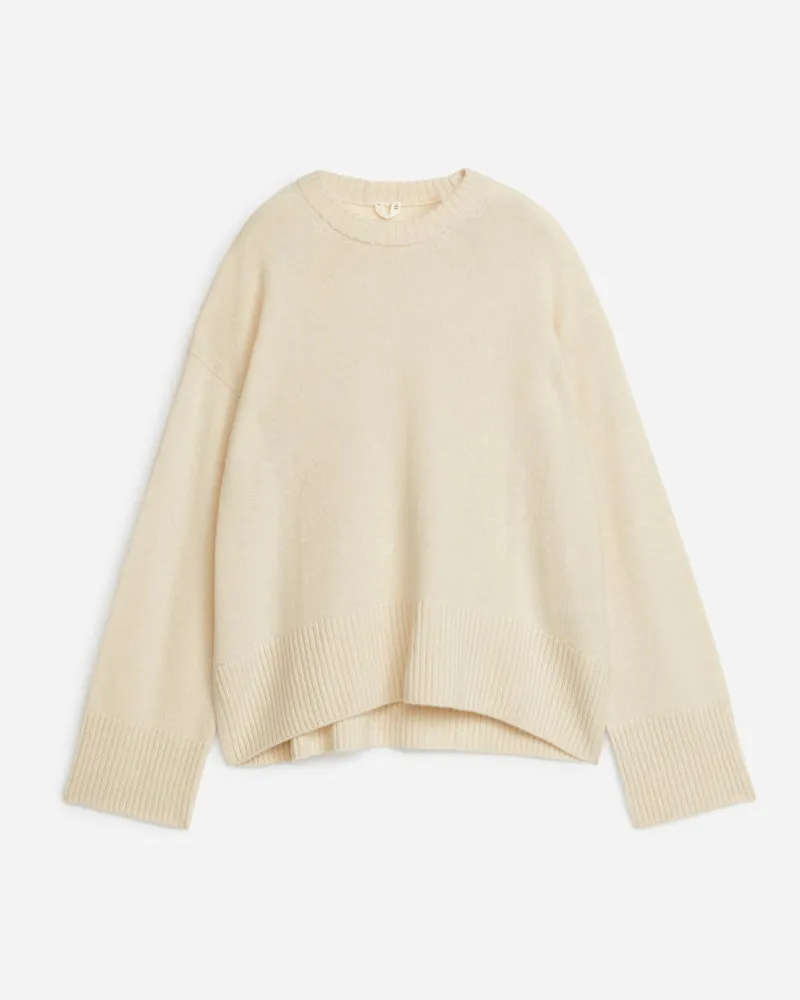Arket Lässiger Pullover Aus Kaschmir Und Wolle -Beige Beige