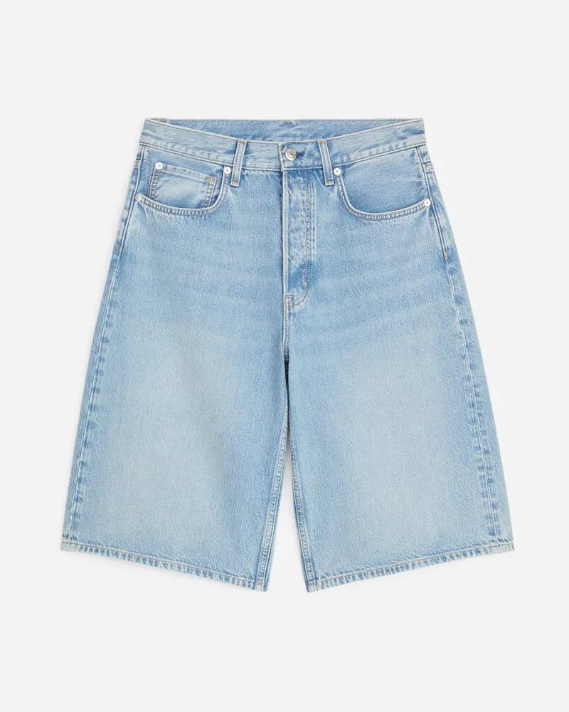 Arket Lange Jeansshorts -Blau Blau