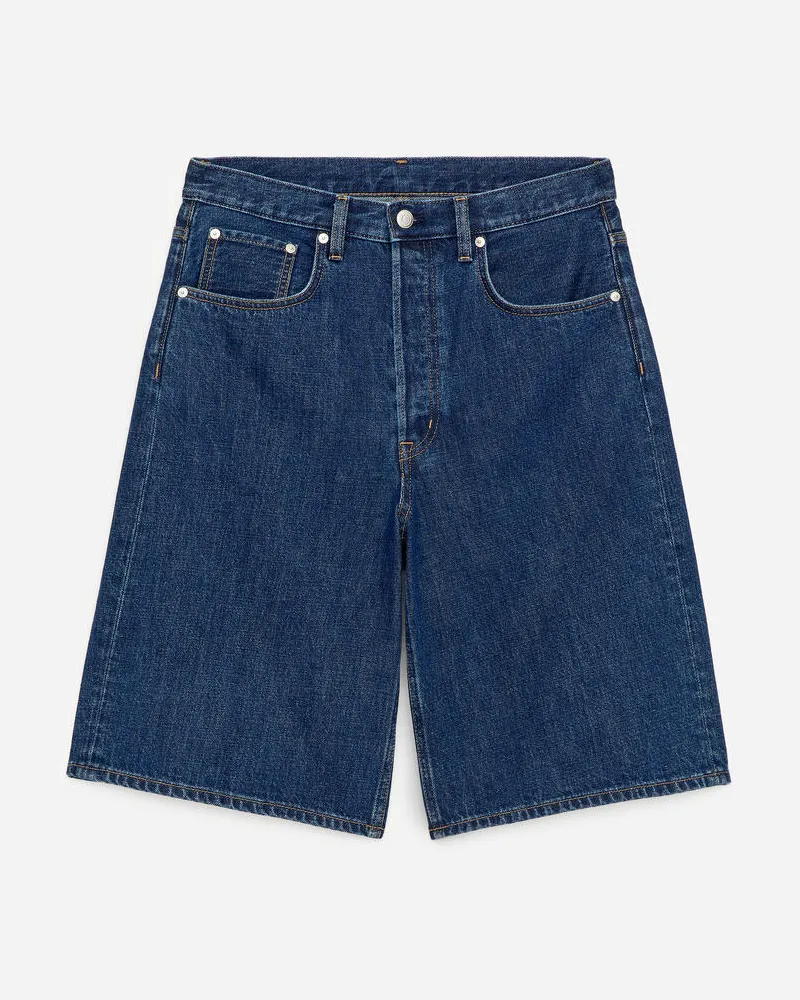 Arket Lange Jeansshorts -Blau Blau