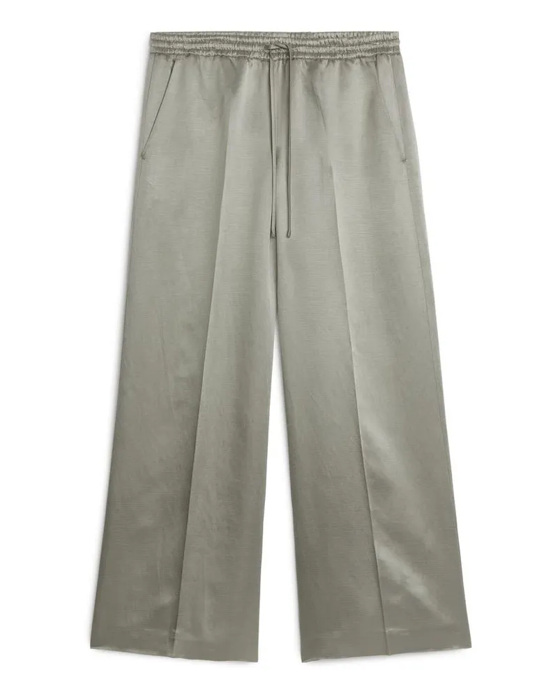 Arket Weite Satinhose - Grau Grau