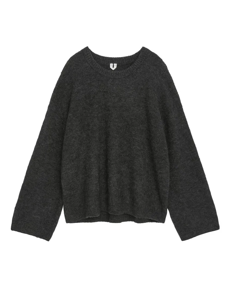 Arket Pullover Aus Alpakawolle Und Wolle - Grau Dunkelgrau
