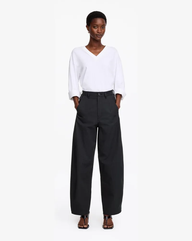 Arket Hose Mit Barrel Leg -Schwarz Schwarz