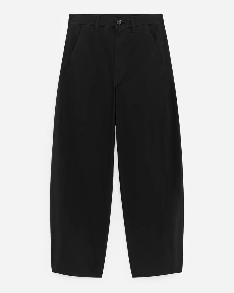 Arket Hose Mit Barrel Leg -Schwarz Schwarz