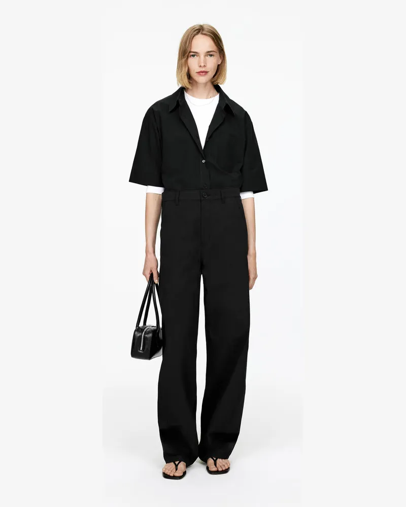 Arket Hose Mit Barrel Leg -Schwarz Schwarz