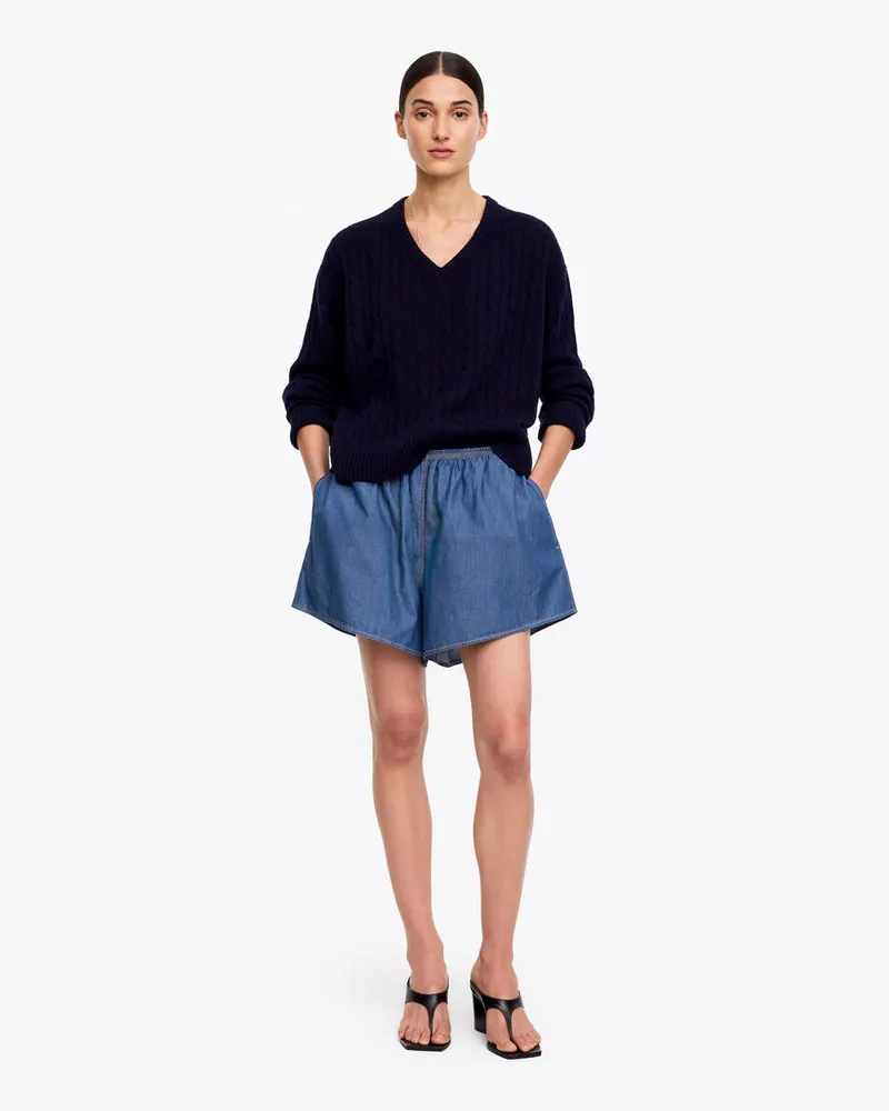 Arket Pull-on-Shorts Aus Denim -Blau Blau