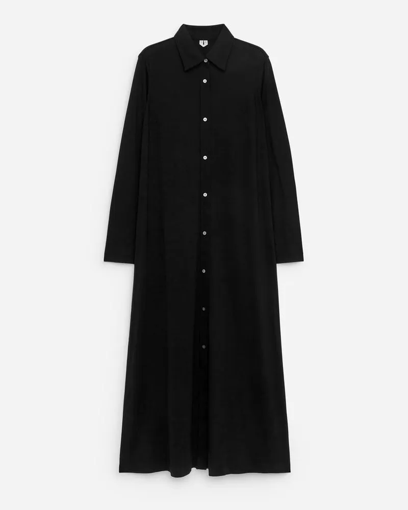 Arket Maxi-Hemdkleid -Schwarz Schwarz