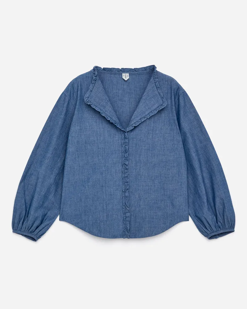 Arket Rüschenbluse -Blau Blau