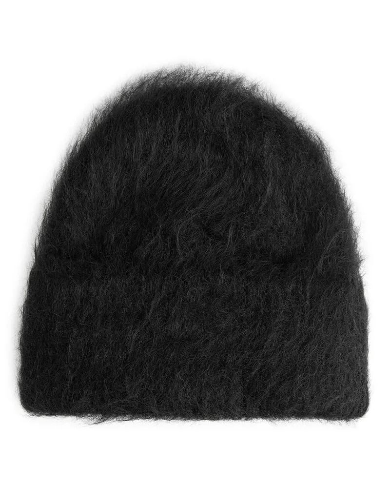 Arket Beanie Aus Mohair Und Wolle - Schwarz Schwarz