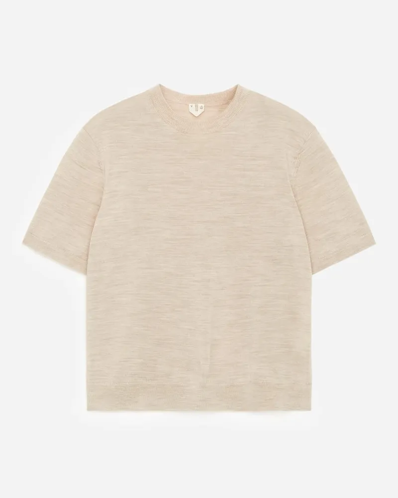 Arket Gestricktes T-Shirt Aus Merinowolle -Beige Beige