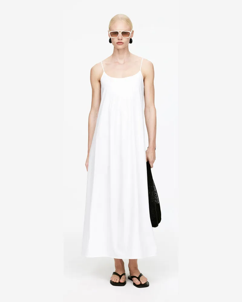 Arket Kleid Mit Bindedetail -Weiß Weiß