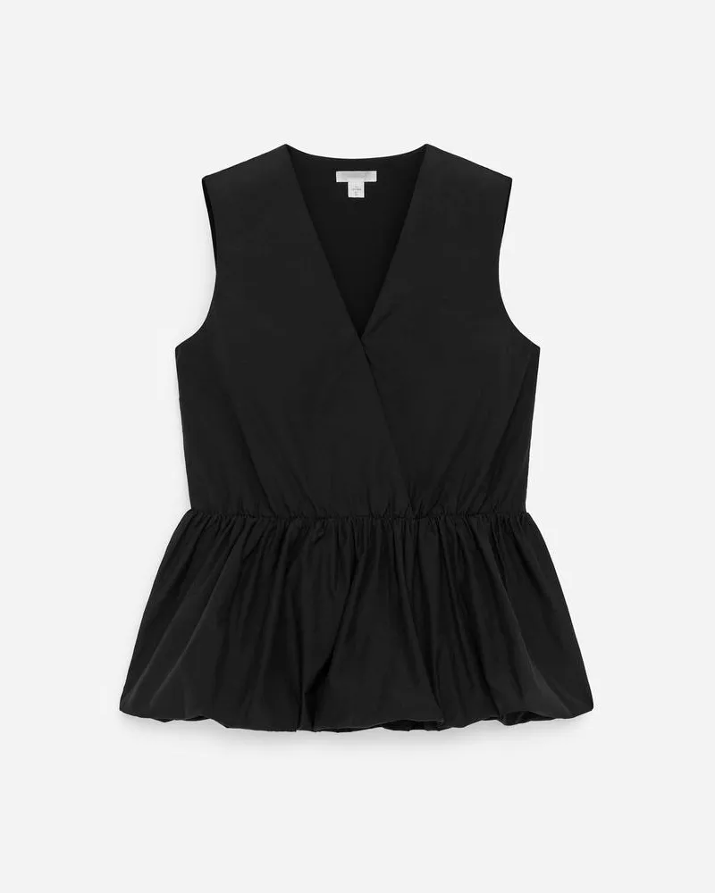 Arket Taftoberteil Mit Schößchen -Schwarz Schwarz