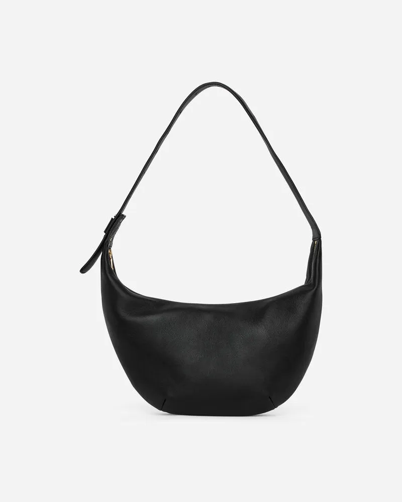 Arket Mittelgroße, Geschwungene Schultertasche - Schwarz Schwarz