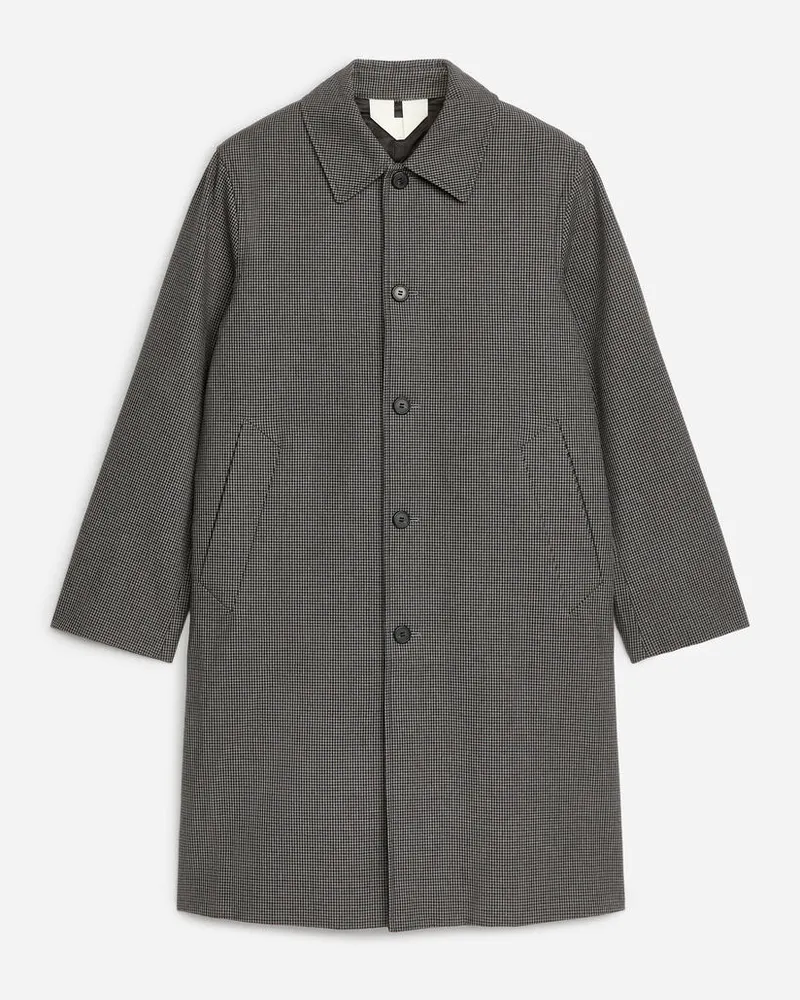 Arket Karierter Car Coat - Grau|Schwarz|Mehrfarbig Grau