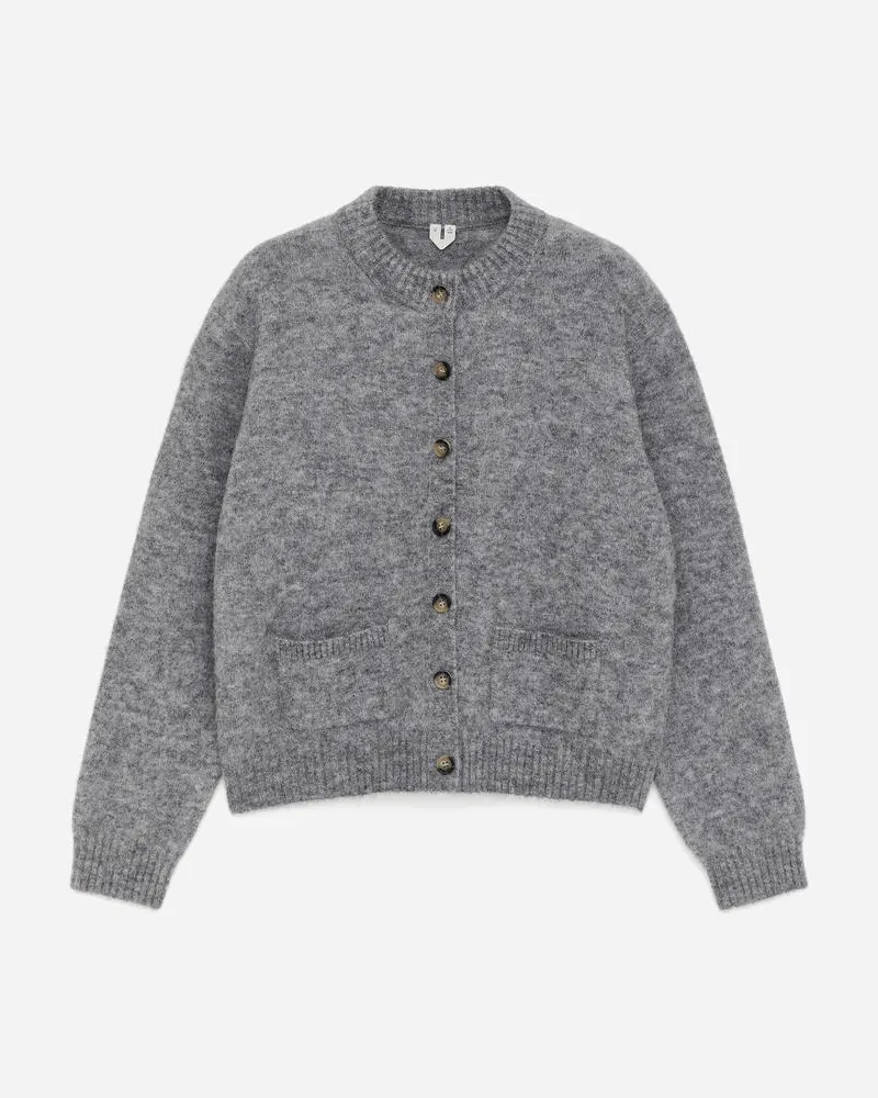 Arket Strickjacke Aus Einer Alpaka-Wollmischung -Grau Grau