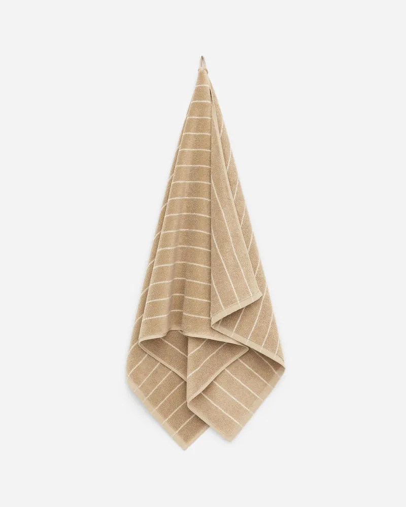 Arket Badetuch 70 X 140 Cm - Beige|Mehrfarbig|Weiß Beige