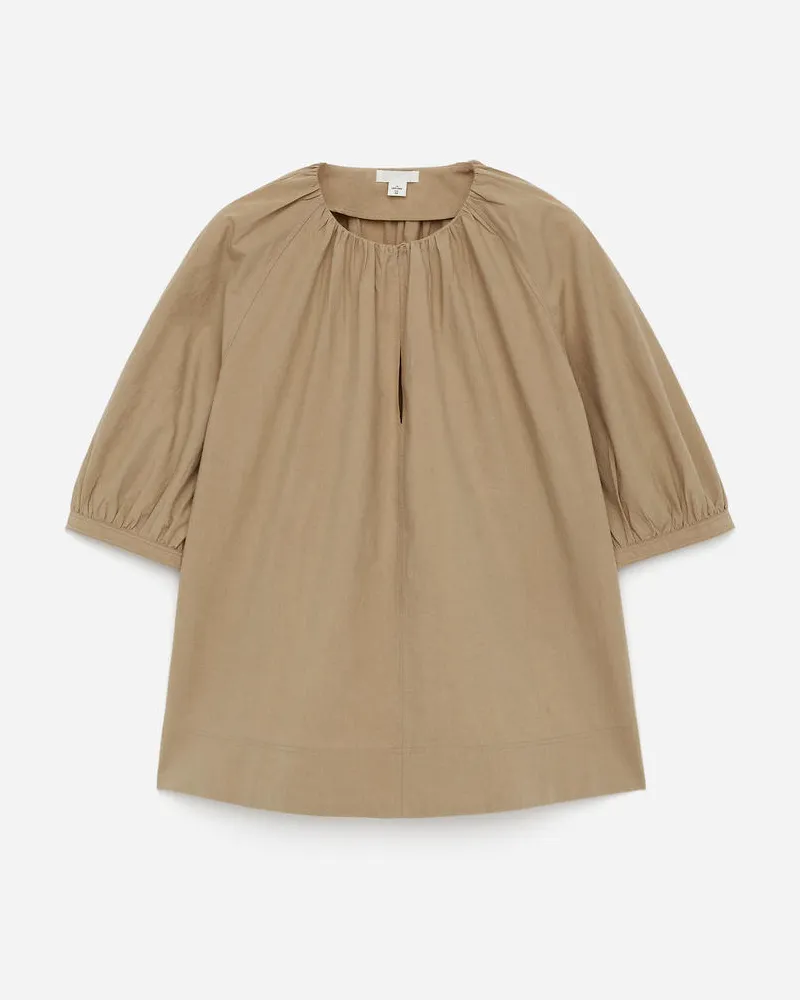 Arket Gerafftes Baumwoll-Oberteil -Beige Beige