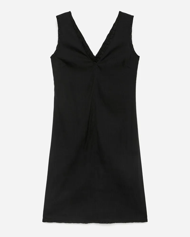 Arket Kleid Mit Rüschen -Schwarz Schwarz